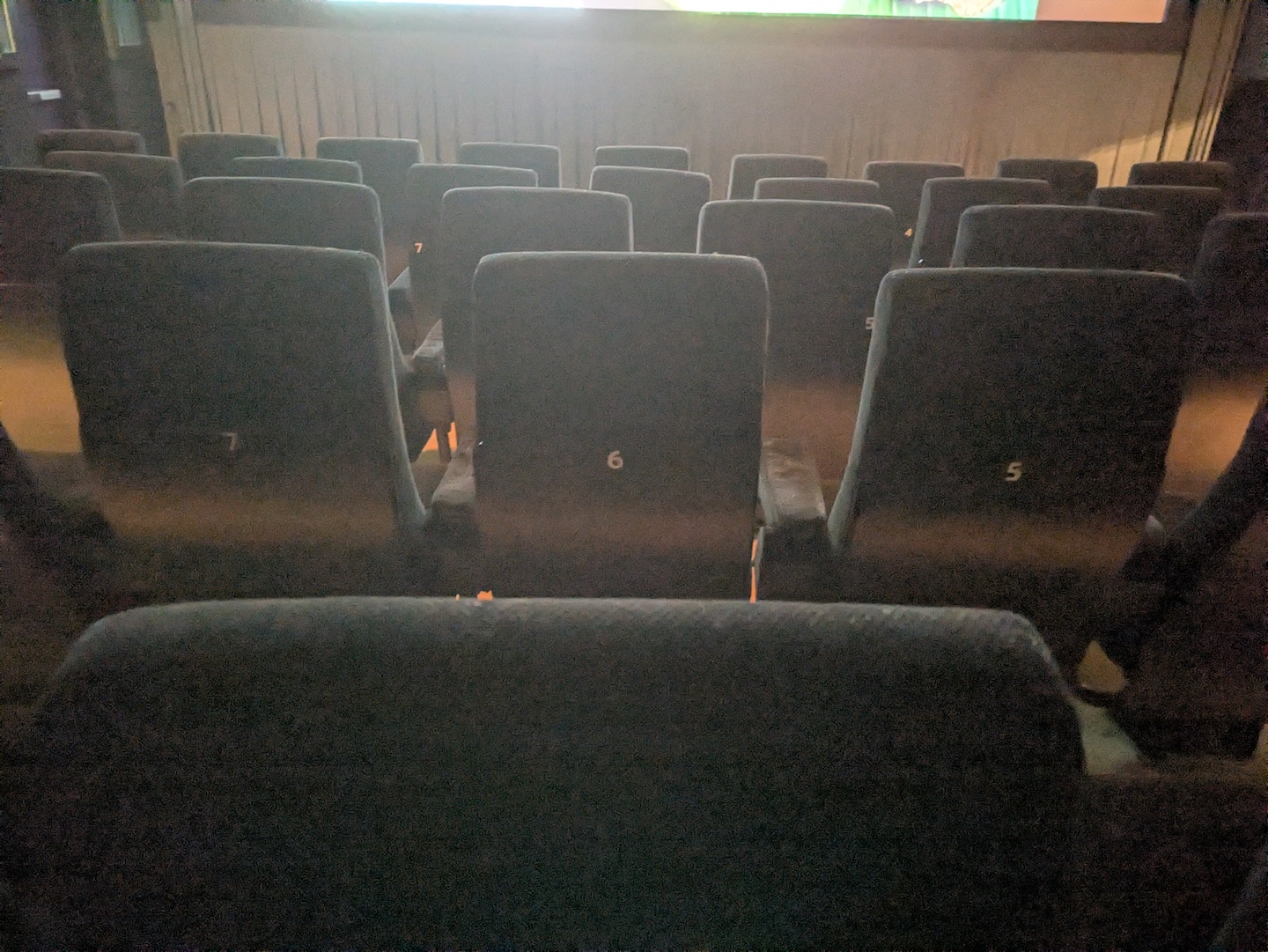 seats in a dark theater
