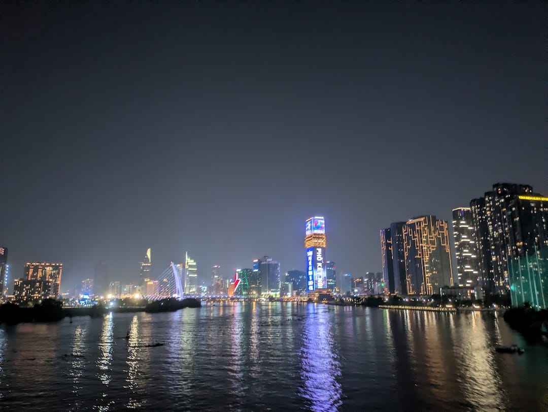 city skyline in the dark