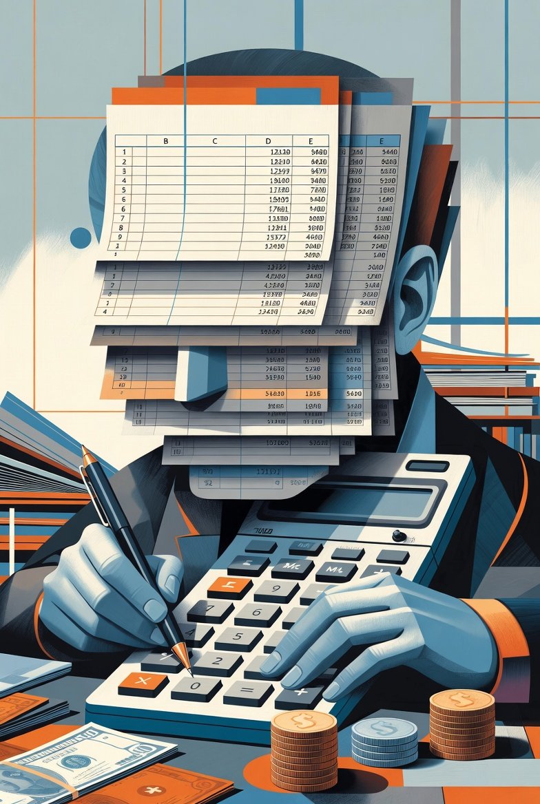 humanoid with calculator