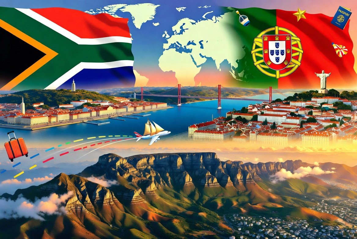 image representing travel from south africa to portugal