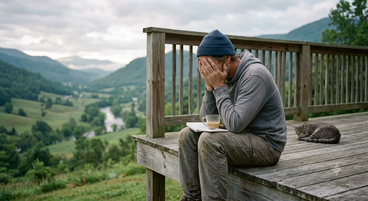man having a mental crisis